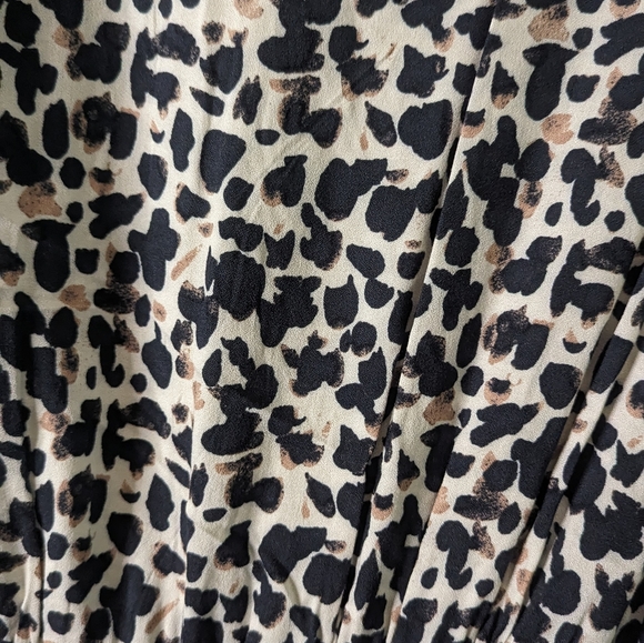 Rachel Roy Faux Wrap Dress Cream Black Leopard Animal Print Plus Size 3X $129.00 - Picture 5 of 11